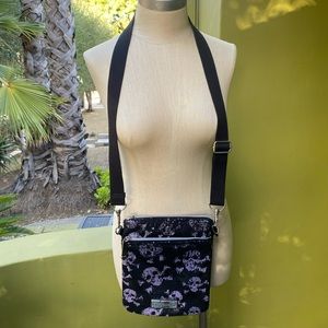 Betsey Johnson Sequin Purse | Cross-body Bag | Adjustable Strap | Purple Skulls